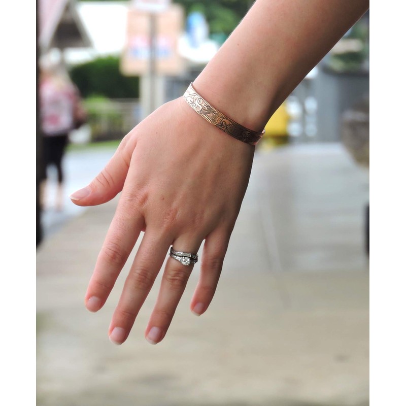 Tibetan Hand Crafted Copper Bracelet From Nepal (Style 5)