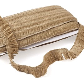 Cheriswelry 25mm Polyester Fiber Fringe Trim Fringe Ribbon for Sewing Clothes Wedding Dress Home Decor Light Brown