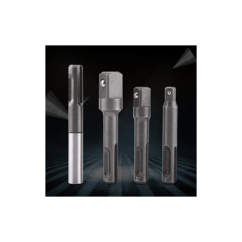 4Pcs Extension Adapter Set SDS Chuck Adapter 1/4" Hex Socket