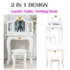 GAOMON Kids Vanity, Girls Vanity Table with Tri-Folding Mirror,Stool &