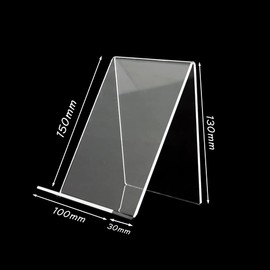 Hazrcvr Book Display Stand, Pack of 5, Acrylic Bookends, Transparent Incline Plate, Brochure Holder, Transparent Acrylic Bookshelf, Transparent Acrylic Book Easel, Brochure Stand for Books