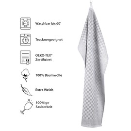 Vaily Premium Geschirrtücher 10er Pack - Trockentücher aus 100% Baumwolle super Saugstark- Oeko-TEX Zertifiziert - 70 x 45 cm Grau