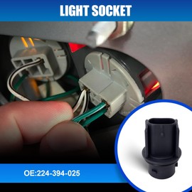 HiSport 2PCS 224-394-025 Front Turn Signal Bulb Socket for HAL 3157NA 4157NA Compatible with Freightliner Cascadia M2, Columbia Headlight Light Lamp Connector Plug Replace 224-394-045