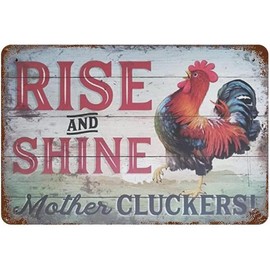 Funny Chicken Sign Retro Vintage Metal Tin Sign Nice Rooster Farm Kitchen Decor Farmhouse Country Home Living Dining Room Bedroom Wall Decor Metal Poster Iron Painted Plaque Gift 5.5x8 Inhces - Color: Tin Sign 1, Size: 8x12inch