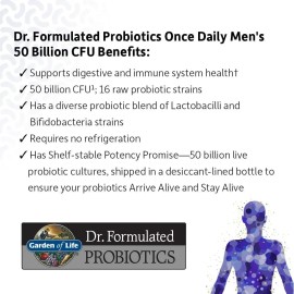 Garden Of Life Probioticos Once Daily para hombres 50b 30 Cápsulas