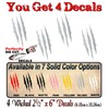 4 Ripped Claw Marks 6'' Solid Silver Vinyl Sticker Decals