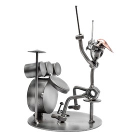 STEEMO Screw Man Musician Drummer Gift Metal Decoration 13 x 12 x 18 cm
