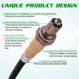 DZG O2 Lambda Front Lambda Sensor 0258006026,0258010081,0258986615,1628EC HQ,9635978980,96229976 Compatible with Citroen Xsara Xantia C3 C4 /Peugeot 206 3 07 308 406 607 806/Lancia Some Models, 1 Piece