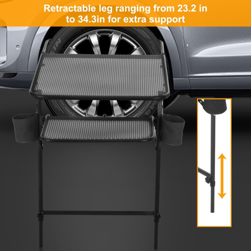 WGOS Camping Table, Grill & Tailgate Table, Adjustable Height &