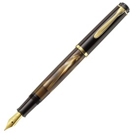 Pelican Fountain Pen EF Ultra Fine Point Marble Brown Classic M200 Intake Type Genuine Imported