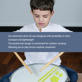 Air Drumsticks, Portable Electric Air Drum Set, Virtual Reality Drums with Drumsticks, Pedals, Electronic Practice Drum Set for Adults, Children