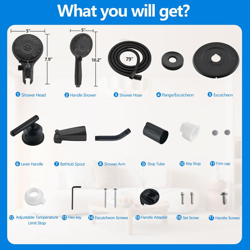 Replacement for Moen Shower Faucet Trim Kit, High Pressure Dual