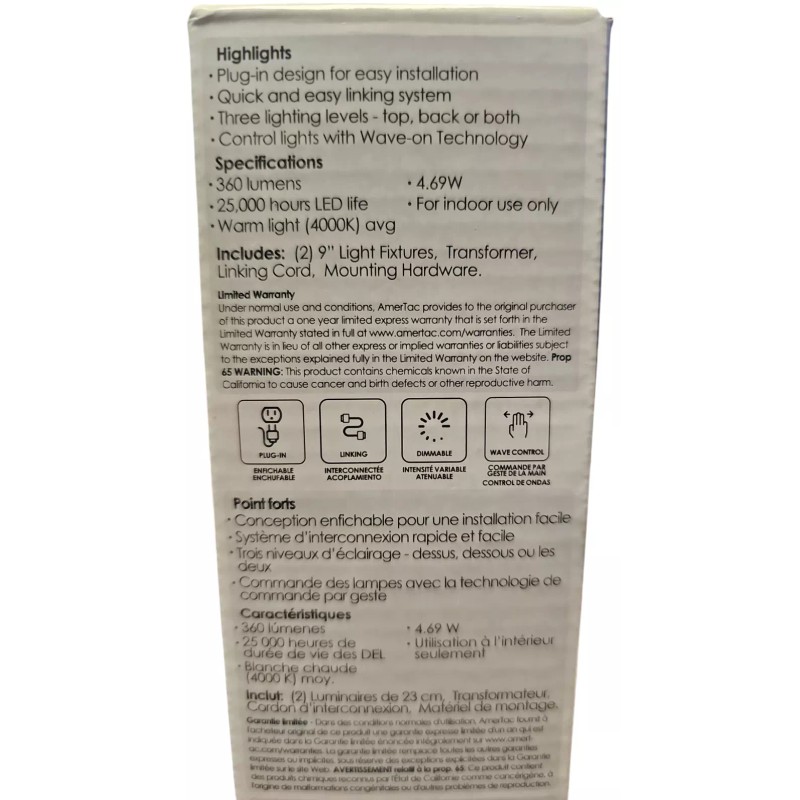 Westek SLTA-L09S-N2 LED Under Cabinet Light 2 Pack White New