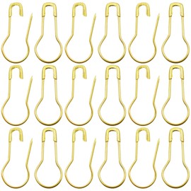 SHRJ 1000pcs Metal Safety Pins, Bulb Gourd Pins, 0.9” Clothing Tag Pin Calabash Pin Pear Shaped Bead Needle Pins for Crafts Clothes Crafting Knitting Sewing Making Accessories (Gold)