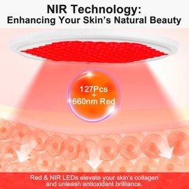 Red Light Lamp, Portable 660 nm Infrared Lamp with Stand and Glasses, Ideal for Home Use, 127 LEDs Red Light Lamp Therapy for Skin Muscles 24 W