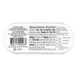 Agostino Recca Fillet of Anchovies in Olive Oil, 1.76 oz (50g) – Premium Italian Anchovies, Product of Italy [Pack of 3]