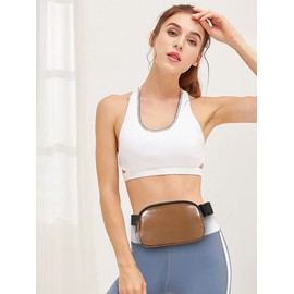 ZOPPEN Belt Bag Leather Fanny Pack for Women, Small Waist Bag Water Proof Fanny Pack Crossbody Bags with Adjustable Strap, Everywhere Belt Bag Dupes for Travel Running Hike Work Out, Brown