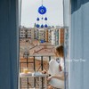 YEBON Blue Evil Eye Wind Chimes for Home Garden Decoration