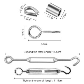 String Light Hanging Kit Outdoor Suspension Tool 82ft Stainless Steel Rope K6J6