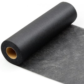 PLANTIONAL Light Weight Black Iron-On Non-Woven Fusible Interfacing: 11.6" x 30yd Light Weight Non-Woven Interfacing Iron On Polyester Single-Sided Interfacing for DIY Crafts Supplies