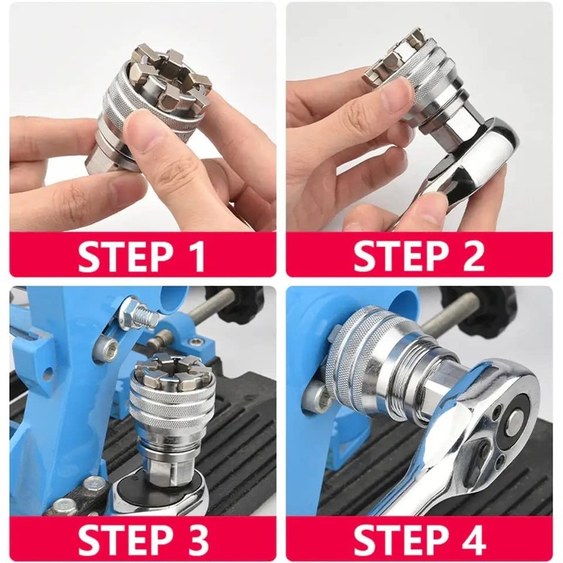 ArtisanShow Universal Adjustable Socket Wrench, Fits Standard 10-19mm, Metric 3/8-3/4''