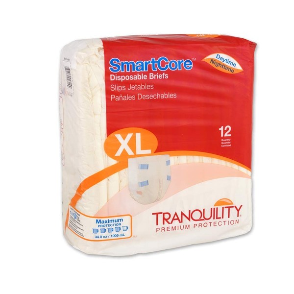 Tranquility Smartcore Disposable Briefs- X-Large, Beige