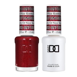 DND Gel Polish Set, Glitter Collection, UV Gel Polish and Air Dry Nail Lacquer, Matching Chip-Free Polish Duo, 897 Knotty or Nice, 0.5 Fl Oz