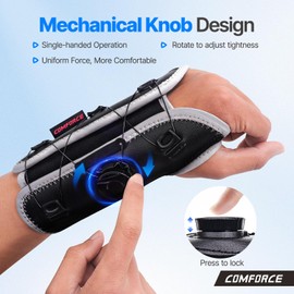 COMFORCE Carpal Tunnel Wrist Brace, Adjustable Knob Wrist Support Stabilizer Hand Brace Night Support for Arthritis Tendonitis Sprains Wrist Pain, Fits Left & Right Hand Men and Women (5.5-9.5 Inches)
