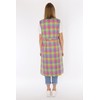 Schuerzenfabrik Button Gown Women's Mixed Fabric Checked Apron Sleeveless Cooking
