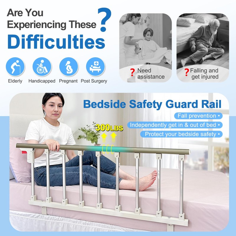 Bed Side Rails Guard for Elderly Adults Seniors Assist Rail