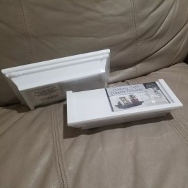 Greenbrier International 2 x Small Floating white Shelf, Screws, Wall Anchors 8.6 x 4 inches Holds 5 lbs