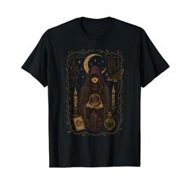 Whimsigoth Witch Aesthetic Tee Occult Mystic Crescent Moon T-Shirt