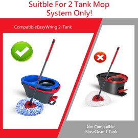 Spin Mop Scrub Brush Replacement Head and Base Compatible with O-Cedar RinseClean 2 Tank System, Floor Scrubber Brush Triangle Hard Bristle Cleaning Brush for Bathroom Kitchen Pool, Garage, Patio