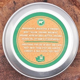 Apothecary Prairie Tallow Balm with Organic Beeswax, Organic Shea Butter, Organic Jojoba Oil, Vitamin E And Essential Oils - For Moisturizing Face and Body - (1oz, Unscented)