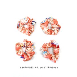 COCOLUCK Japanese Pattern Crepe Scrunchie Hair Rubber Volume Hair Rubber Made in Japan Suzukura Series (Suzurakuramacho)