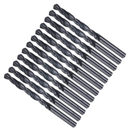 METALLIXITY Drill Bit (5.9mm) 12Pcs, 4241 High-Speed Steel Straight Shank Nitriding Black 118° for Wood Plastic Iron Copper Aluminum Low Soft Metal
