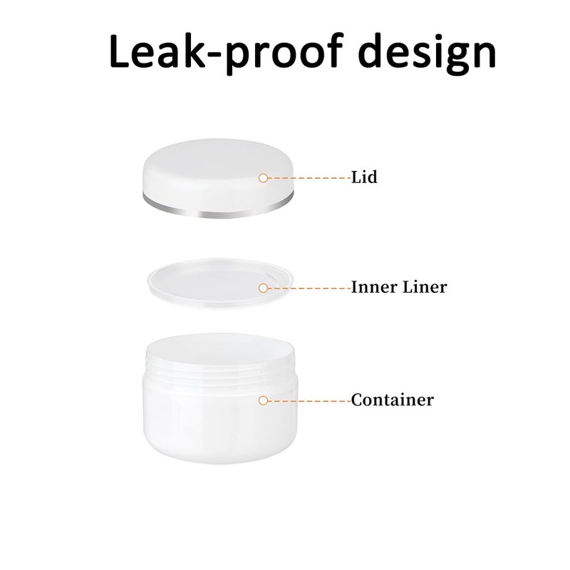 HUATEEN 12 x White Empty Jars, Plastic Sample Container, Round