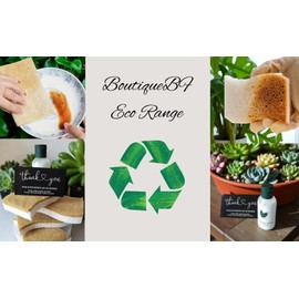 BoutiqueBF Eco Friendly Wood Pulp Dish Sponges and Coconut Fibre Scourers Set with Green Tea Lotion, 8 Pieces