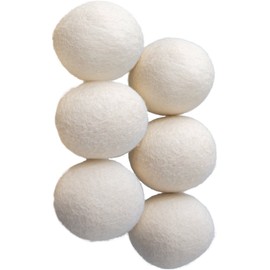 OxGord Chemical-Free Anti-Static Wool Dryer Balls for Laundry - Organic Reusable Natural Fabric Softener - 6-Pack