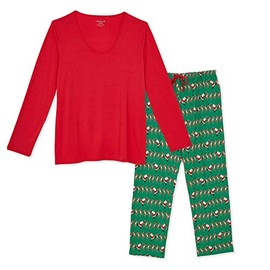 Magnetic Me Soft Modal Family Holiday Pajamas with Easy Magnet Closure - Holly Jolly Folly 2 Piece Christmas PJ's Set For Women Small