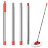 4-Section Spin Mop Replacement Handle，2.5-to-5 Foot Mop Stick Compatible with