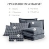 AMBERSPACE Fleece Queen Comforter Set-7 Pieces Bed in A Bag