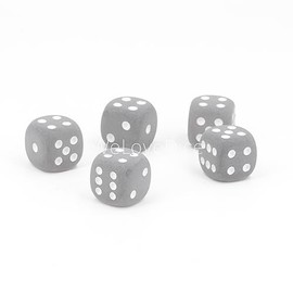 WeLoveBeads W6 Cube (16 mm) in Blue Transparent/White Matte Dots - Made in Germany - Pack of 5