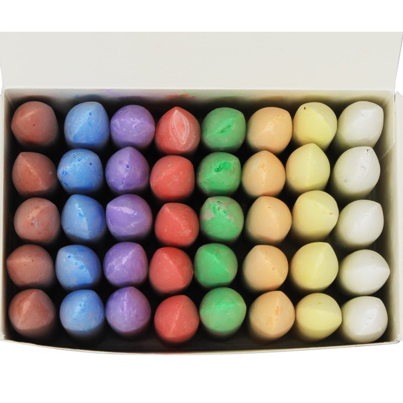 Bright Ideas PK40 Chunky Chalk Sticks, Bright Coloured Playground Chalk