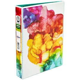 Avery + Amy Tangerine Designer Collection Mini Binder, 5.5" x 8.5", 1 Inch Round Rings, Rainbow Inkblot, 1 Mini 3 Ring Binder (18714)