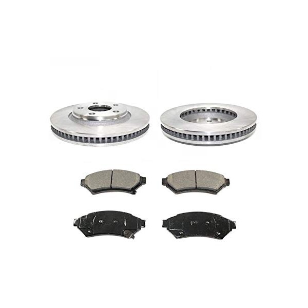 Front Ceramic Disc Brake Pad and Rotor Kit - Compatible