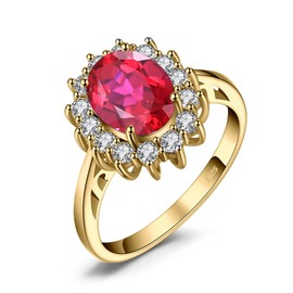 JewelryPalace Princess Diana Kate Middleton Gemstone Emerald Sapphire Topaz Amethyst Citrine Garnet Peridot Ruby Rings Engagement Ring Promise Ring Silver 925 Women's Jewellery Rose Gold Gold,