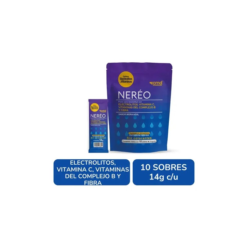 Neréo Suplemento Alimenticio 10 Sobres 14 G Multivitamínico Sabor Mora