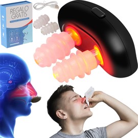 Terapia Nasal con Luz Roja, Dispositivo de Terapia Nasal Laser, Instrumento de Terapia para Respirar Mejor, sin Medicamentos，Esteriliza, Reduce la Inflamación y Promueve la Circulación Sanguínea.