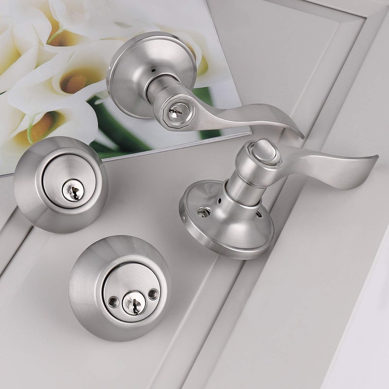 Gobrico Keyed Alike Entry Door Lock Set Handle and Double